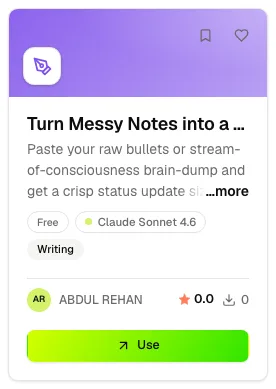 A prompt card with its bookmark and heart controls